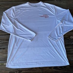 Reel Life Polyester American Flag Long Sleeve Fishing T Shirt Men's Size L